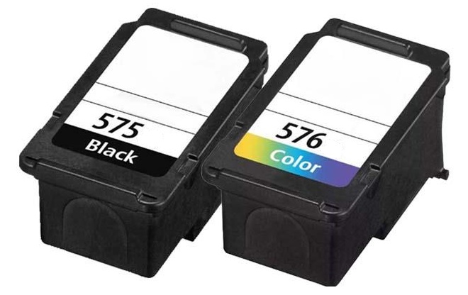Remanufactured Canon PG-575 Black and CL-576 Colour High Cap. Ink cartridges